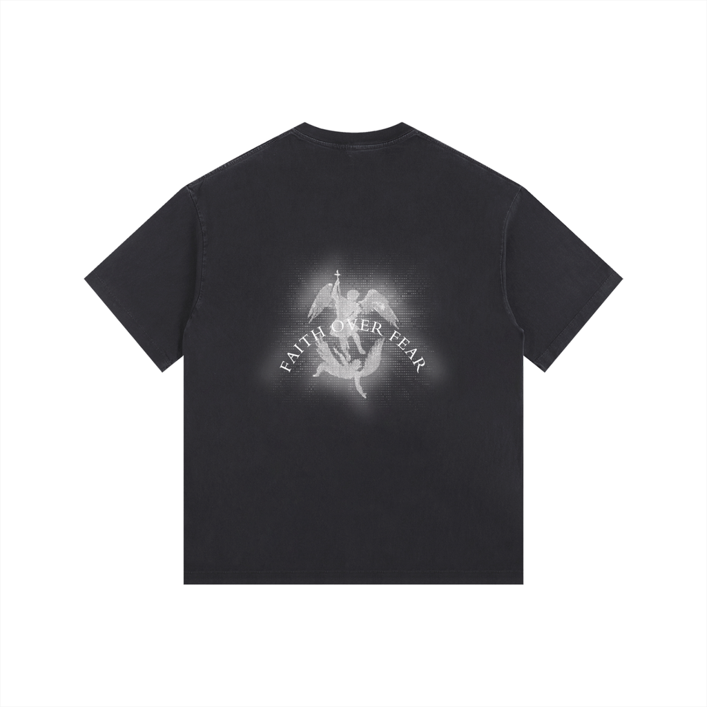 FAITH OVER FEAR Washed Oversized T-Shirt