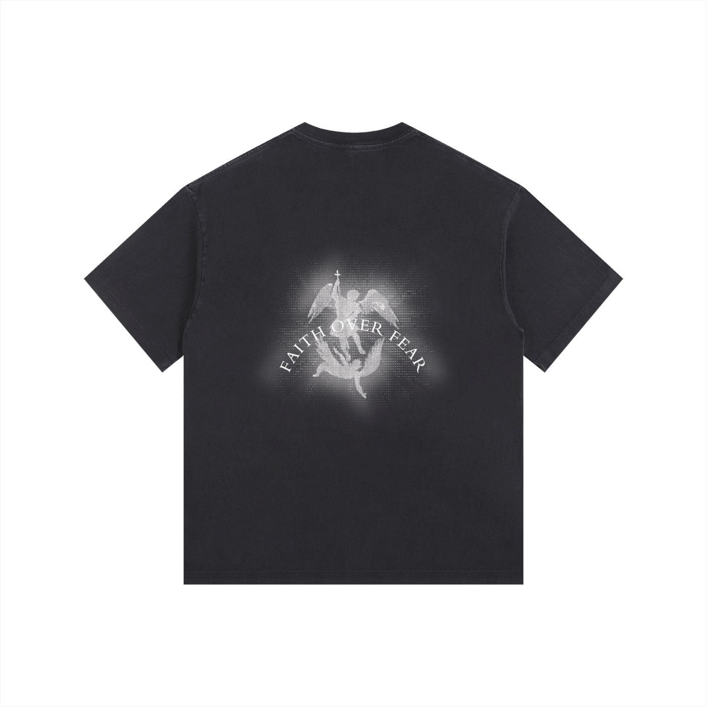 FAITH OVER FEAR Washed Oversized T-Shirt